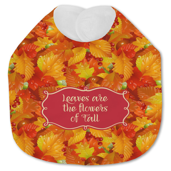 Custom Fall Leaves Jersey Knit Baby Bib