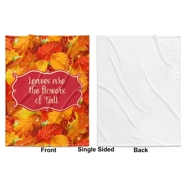 Fall Leaves Baby Blanket (Single Side - Printed Front, White Back)