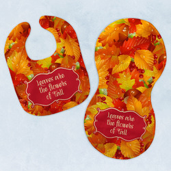 Fall Leaves Baby Bib & Burp Set