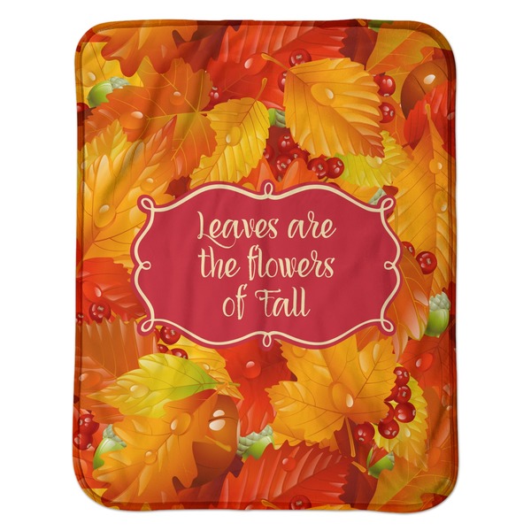 Fall Leaves Baby Sherpa Blanket - Flat