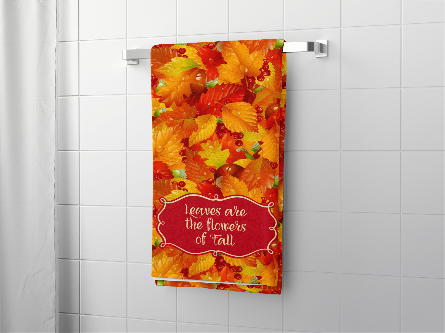 Custom Fall Leaves Bath Towel YouCustomizeIt