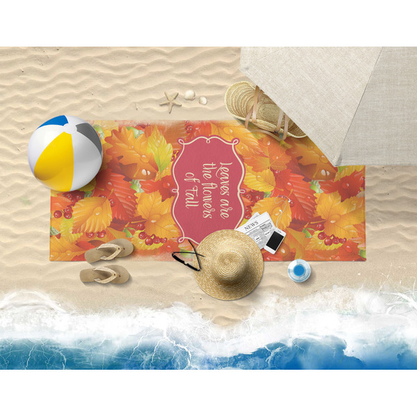 Fall Leaves Beach Towel Lifestyle
