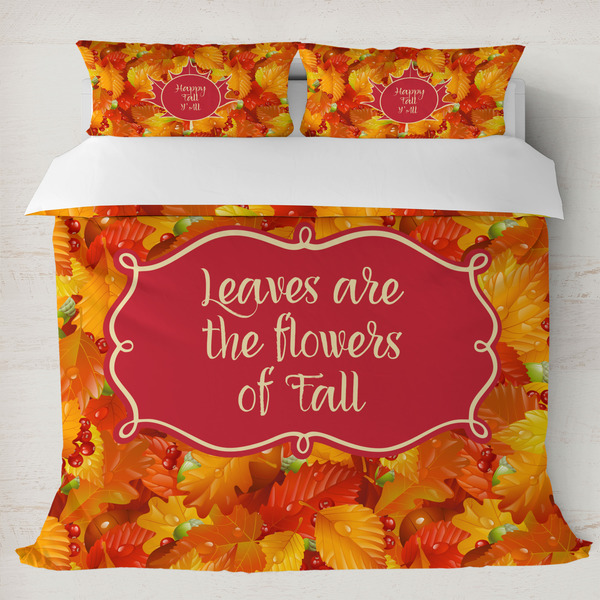 Custom Fall Leaves Duvet Cover Set - King