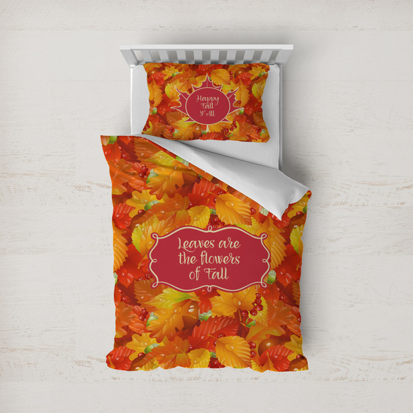 Custom Fall Leaves Duvet Cover Set - Twin