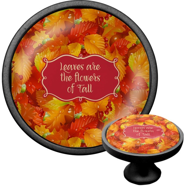 Custom Fall Leaves Cabinet Knob (Black)