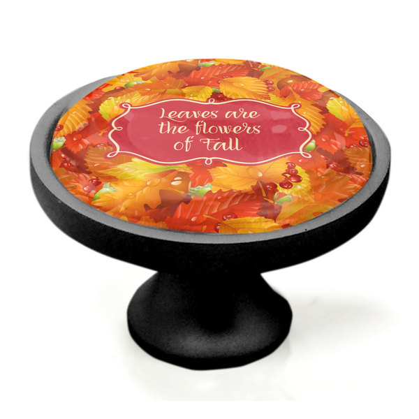 Fall Leaves Black Custom Cabinet Knob (Side)