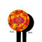 Fall Leaves Black Plastic 4" Food Pick - Round - Single Sided - Front & Back