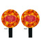 Fall Leaves Black Plastic 7" Stir Stick - Double Sided - Round - Front & Back