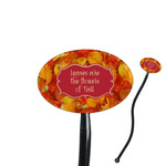 Fall Leaves 7" Oval Plastic Stir Sticks - Black - Double Sided