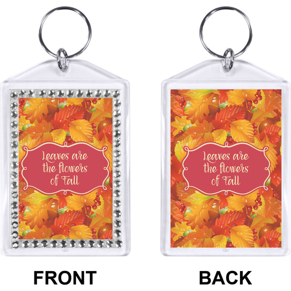 Fall Leaves Bling Keychain (Front + Back)