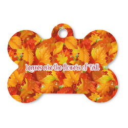 Fall Leaves Bone Shaped Dog ID Tag