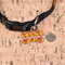 Fall Leaves Bone Shaped Dog ID Tag - Small - In Context