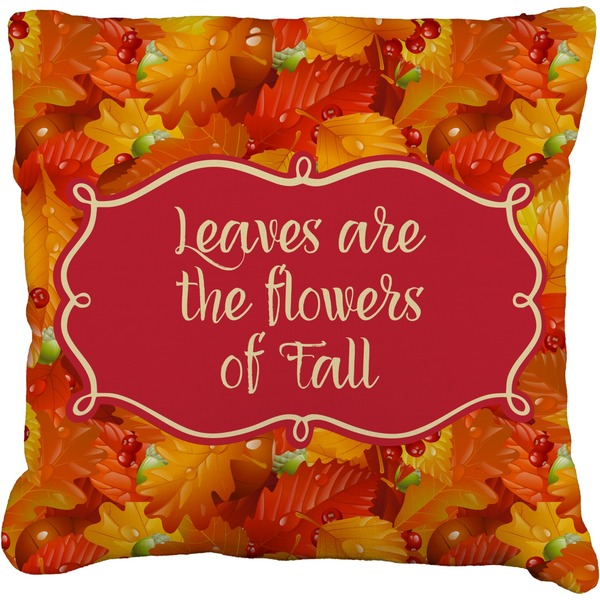 Custom Fall Leaves Faux-Linen Throw Pillow 16"