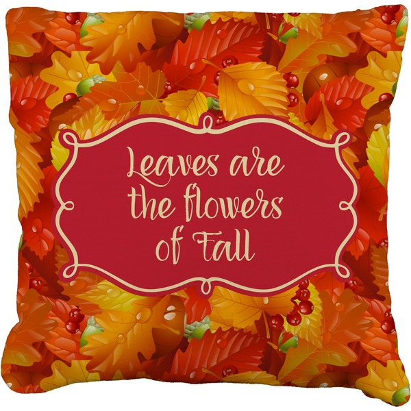 Custom Fall Leaves Faux-Linen Throw Pillow 20"