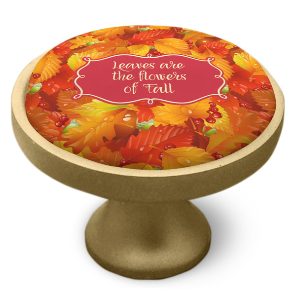 Fall Leaves Cabinet Knob - Gold - Side