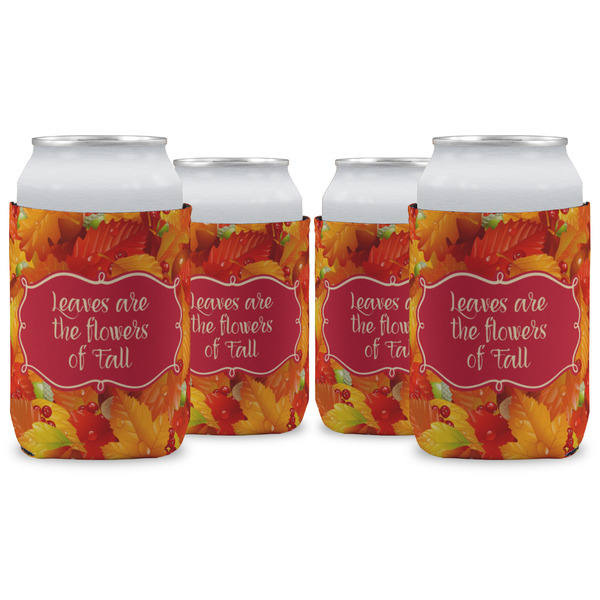 Custom Fall Leaves Can Cooler (12 oz) - Set of 4