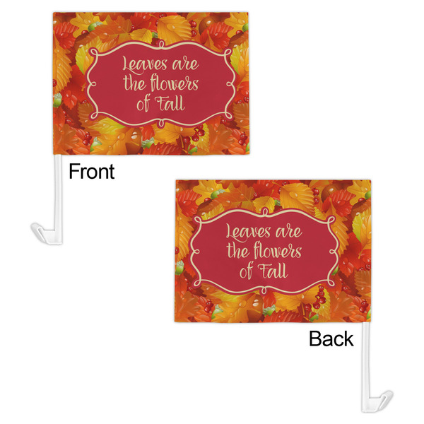 Fall Leaves Car Flag - 11" x 8" - Front & Back View