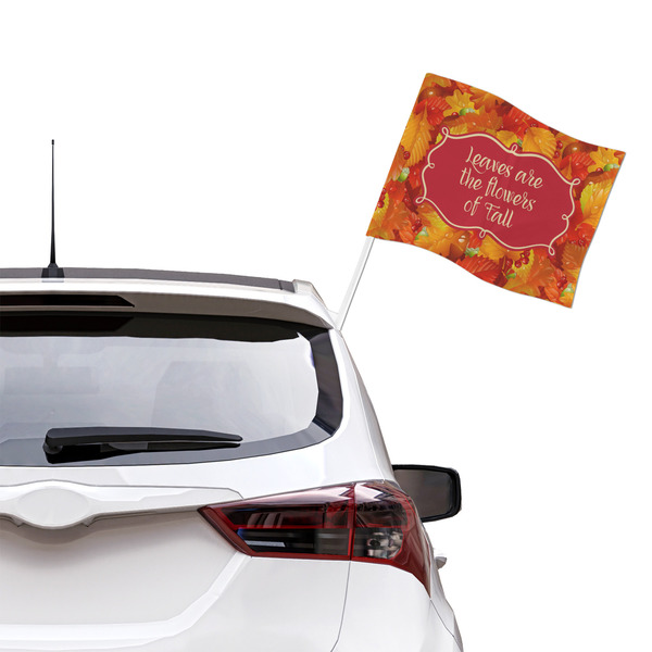 Fall Leaves Car Flag - Large - LIFESTYLE