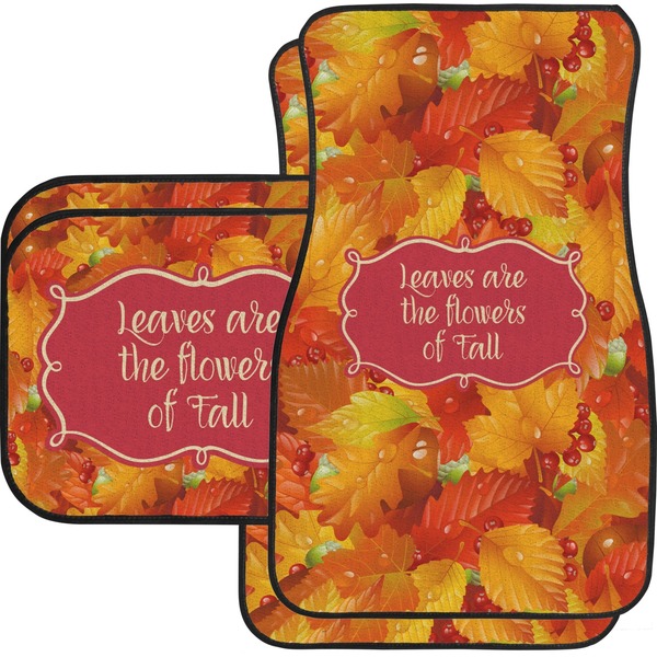 Custom Fall Leaves Car Floor Mats Set - 2 Front & 2 Back
