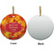 Fall Leaves Ceramic Flat Ornament - Circle Front & Back (APPROVAL)