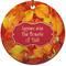 Fall Leaves Ceramic Flat Ornament - Circle (Front)