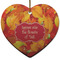 Fall Leaves Heart Ceramic Ornament