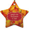 Fall Leaves Ceramic Flat Ornament - Star (Front)