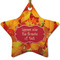 Fall Leaves Star Ceramic Ornament