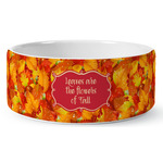 Fall Leaves Ceramic Dog Bowl - Large