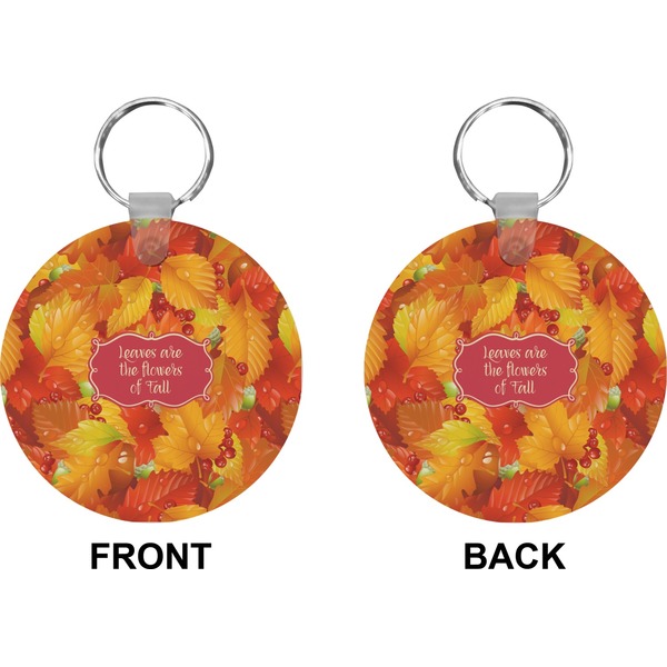 Fall Leaves Circle Keychain (Front + Back)