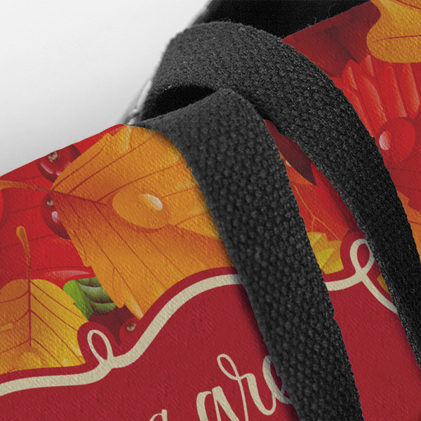 Fall Leaves Closeup of Tote w/Black Handles