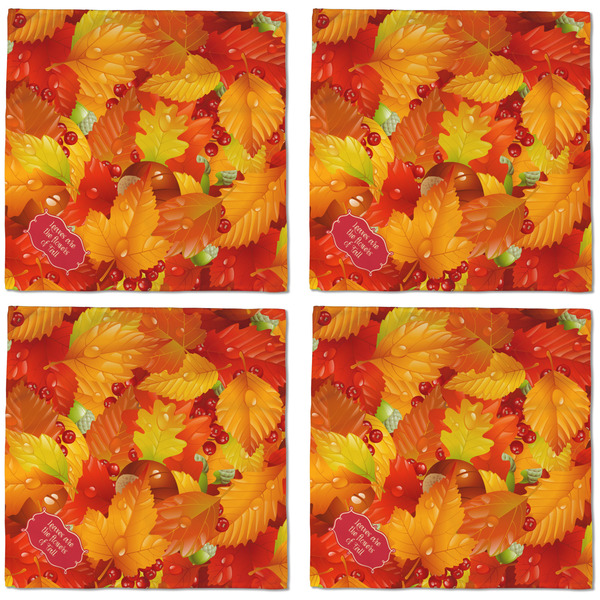 Fall Leaves Cloth Napkins - Personalized Dinner (APPROVAL) Set of 4