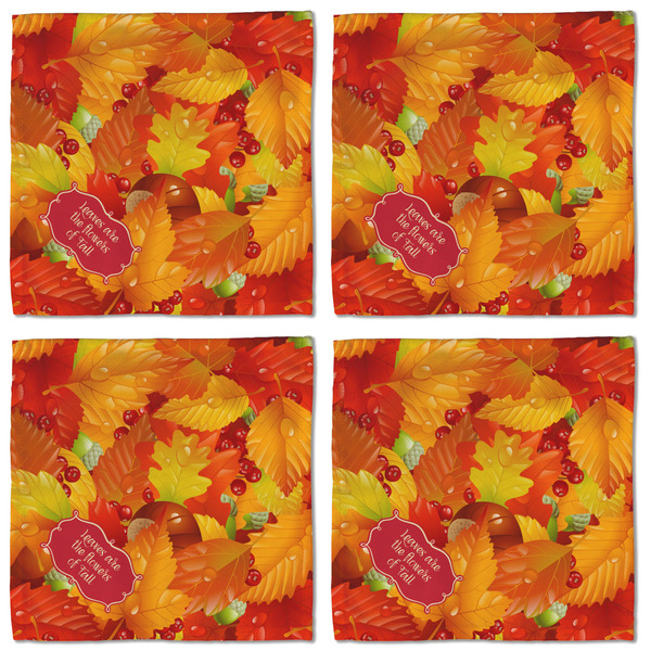Fall Leaves Cloth Napkins - Personalized Lunch (APPROVAL) Set of 4