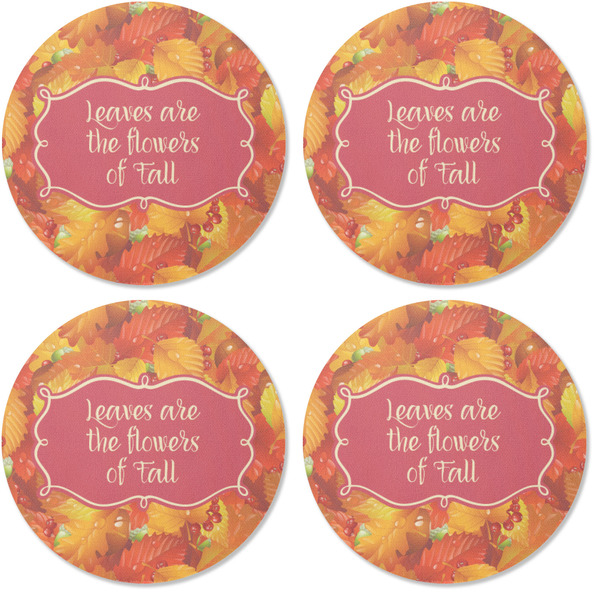 Fall Leaves Coaster Round Rubber Back - Apvl