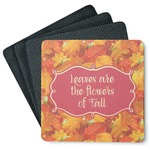 Fall Leaves Square Rubber Backed Coasters - Set of 4