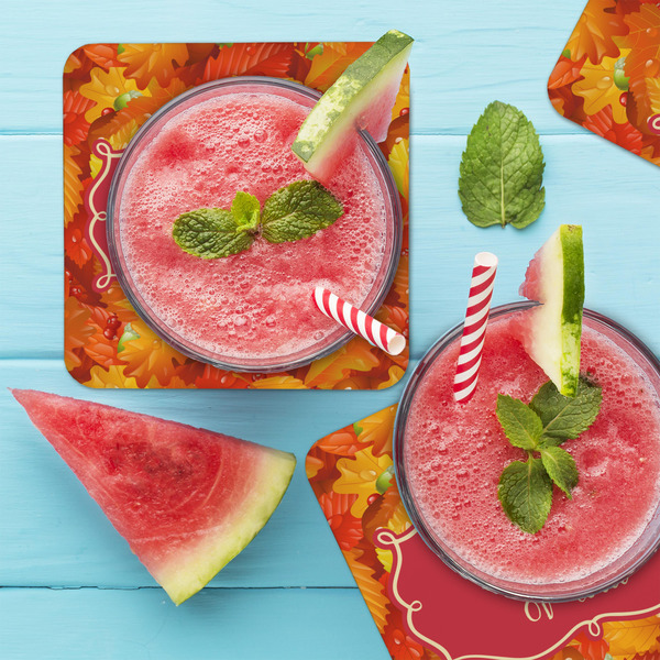 Fall Leaves Coaster Set - LIFESTYLE