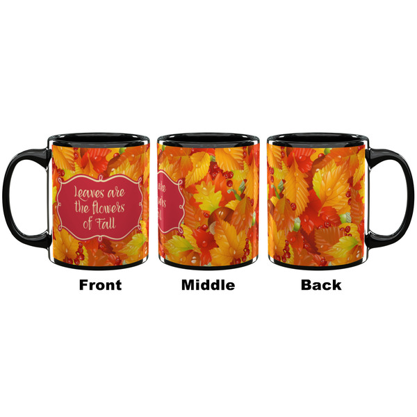 Fall Leaves Coffee Mug - 11 oz - Black APPROVAL