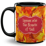 Fall Leaves 11 Oz Coffee Mug - Black