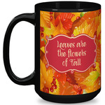 Fall Leaves 15 Oz Coffee Mug - Black