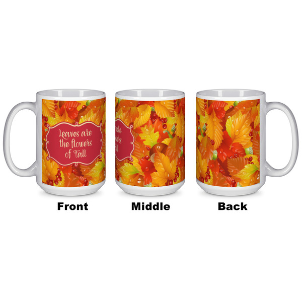 Fall Leaves Coffee Mug - 15 oz - White APPROVAL