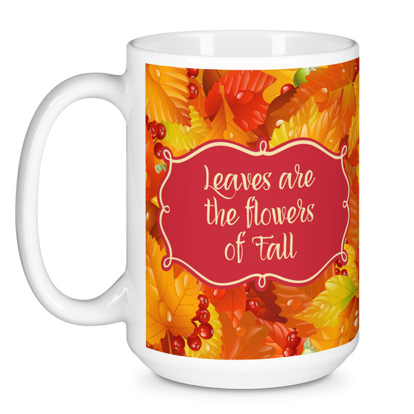 Fall Leaves Coffee Mug - 15 oz - White