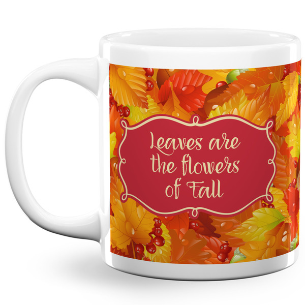 Custom Fall Leaves 20 Oz Coffee Mug - White