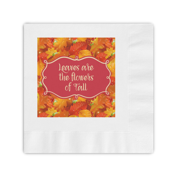 Custom Fall Leaves Coined Cocktail Napkins