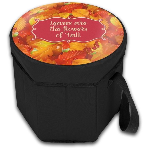 Fall Leaves Collapsible Personalized Cooler & Seat (Closed)