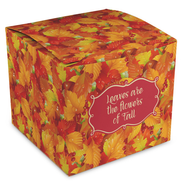 Custom Fall Leaves Cube Favor Gift Boxes