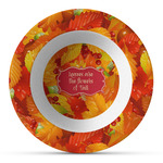 Fall Leaves Plastic Bowl - Microwave Safe - Composite Polymer