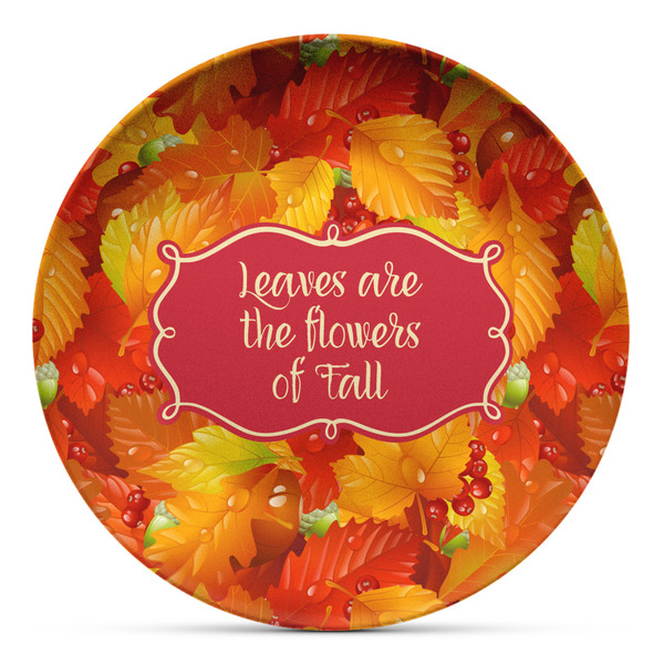 Custom Fall Leaves Microwave Safe Plastic Plate - Composite Polymer