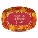 Fall Leaves Plastic Platter - Microwave & Oven Safe Composite Polymer