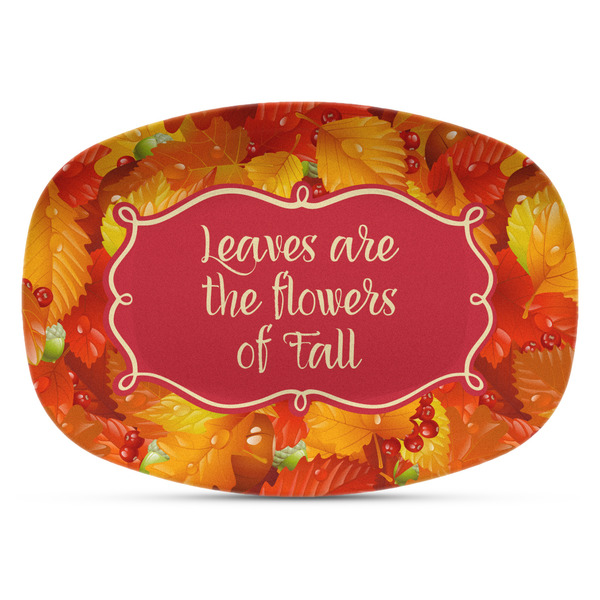 Custom Fall Leaves Plastic Platter - Microwave & Oven Safe Composite Polymer