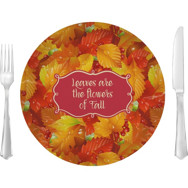 Custom Fall Leaves 10" Glass Lunch / Dinner Plates - Single or Set